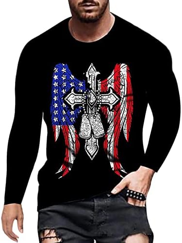חולצות טריקו של XXBR חייל שרוול ארוך אמונה רחוב וינטג