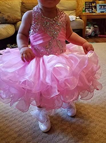 פעוטות יונגיאן בנות הילטר תחרות שמלות קאפקייקס שמלות כדורים קצרים תינוקות עם קריסטלים 2020 MN058