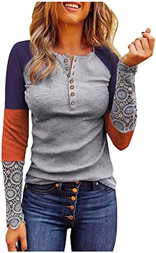 אילוגו עניבת נשים חולצת צבע אופנה חלולה החוצה תחרה שרוול ארוך חולצה סרוגה חולצה רזה