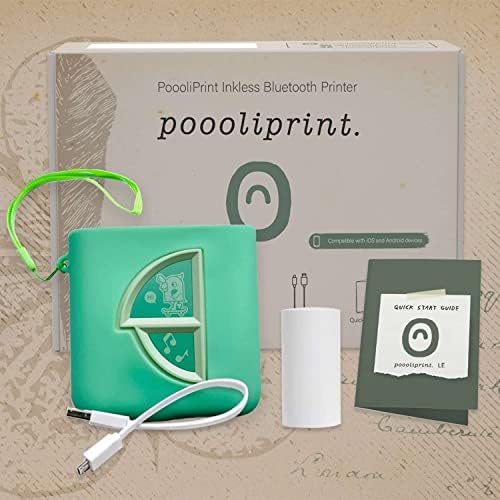 Pooliprint Le Inkless Pocket Pocket - Mini Phone Bluetooth Pooli Pooli מדפסת תרמית ל- iOS + אנדרואיד הדפס תמונות