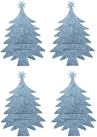 קסדת קולב קיר הר חג המולד כלי כסף תיק / 4 יחידות סט עץ חג המולד שאינו ארוג מטבח תשמיש מתלה חג המולד