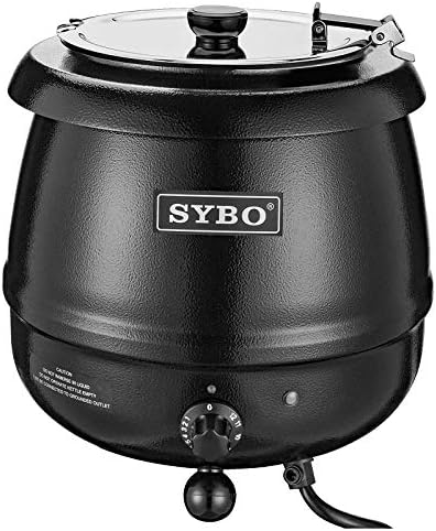 Sybo DL2112 מסחרי מנורה חום במזון נייד מזון חשמלי חם 2-נורה עם עמידה בחינם, 500W, כסף ו- SB-6000 קומקום מרק