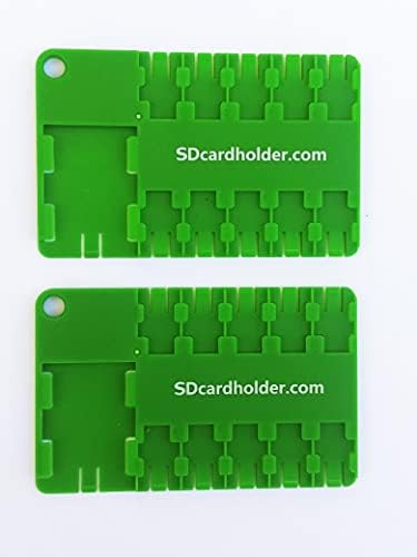 2 יחידות מיקרו כרטיס מקרה, ירוק, מחזיק, ארגונית אשראי כרטיס גודל אחסון