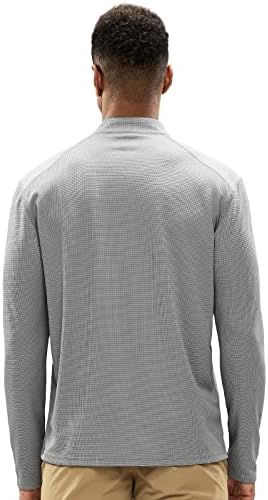 Mier גברים 1/4 סוודר סוודר שרוול ארוך חולצות אתלטיות - UPF 50+ יבש בכושר ריצה טיולים לטיולים דיג עם כיס