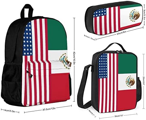 ארהב דגל מקסיקני 3 יחידות תרמיל תרמיל חמוד חבילה אחורה תיק כתף ארוחת צהריים טוטל עיפרון מקרים