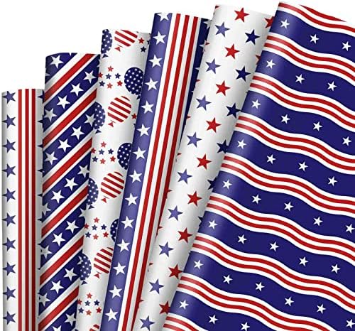 כל עיצוב פטריוטי נייר טישו 90 גיליון כוכבים פסים בלון נייר טישו 4 ביולי נייר עטיפה דגל אמריקאי חג