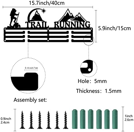 CreateCabin Trail Running Medial Canger תצוגת תצוגת מדליית ספורט מחזיק ברזל תחרות קיר קיר מתלה מתלה מסגרת