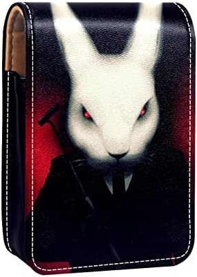 מיני שפתון מקרה עם מראה עבור ארנק, ארנב ארנב נייד מקרה מחזיק ארגון