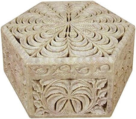 קופסת תכשיטים של אבן סבון של נוביקה ג'אלי, בז ', יסמין לבנה'