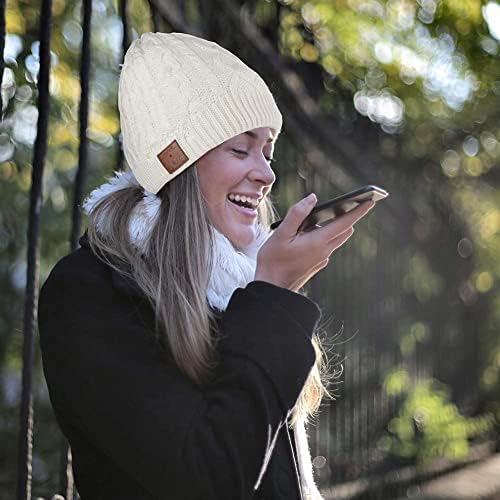 Zruhig Bluetooth Beanie, כובע מוסיקה סרוג סטריאו עם Bluetooth v5.0 כובעי אלחוטי אוזניות משודרגים