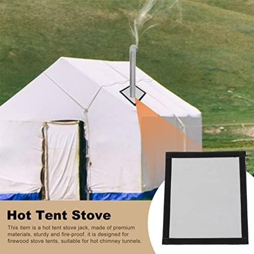 אוהל קמפינג Besportble 4 PCS שטח תנור אוהל חם, 9 x 8 8 מרובע להבה מאוד מעכבי סהור תנור תנור ארובה צינור חסימת