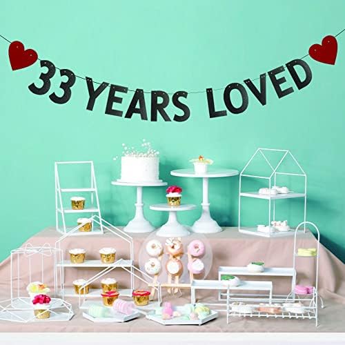 33 שנים באנר אהוב ， טרום סטינג ， 33 יום הולדת/נישואין לקישוטים למסיבות יום נישואין ， תפאורות נייר