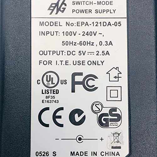 ENG ENG EPA-121DA-05 AC מתאם AC 5V 2.5A אספקת חשמל עם חוט