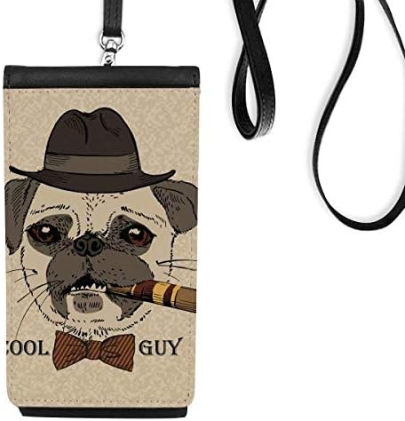 Diythinker בסגנון בריטי עשן עדין כלב טלפון ארנק טלפון ארנק תלייה ניידת כיס שחור