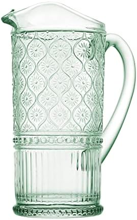קנקן גודינגר, קנקן זכוכית עם ידית, קנקן מים, כד מים אלגנטיים - אוסף קלארו, ירוק, 33oz