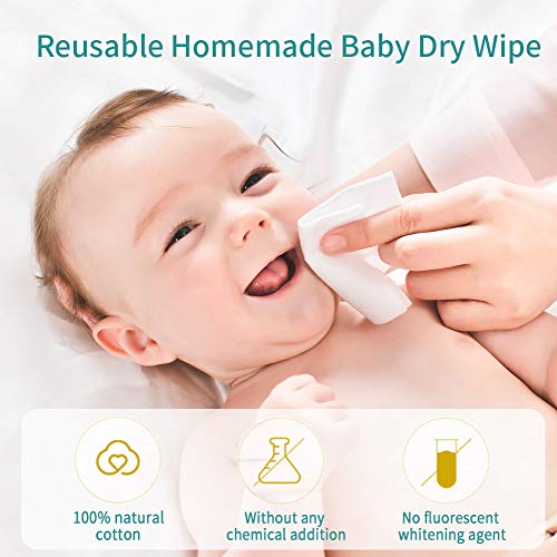 רקמת פנים מכותנה זוכה, מגבון יבש לתינוק רך במיוחד ושימוש במגבונים לחים, מטליות ניקוי פנים מכותנה טהורה