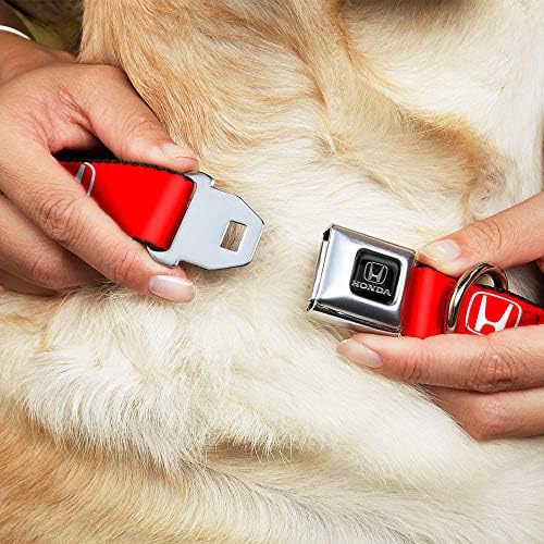 צווארון כלבי אבזם בטיחות אבזם אבזם - לוגו הונדה אדום/לבן - 1 רחב - מתאים לצוואר 15-26 - גדול