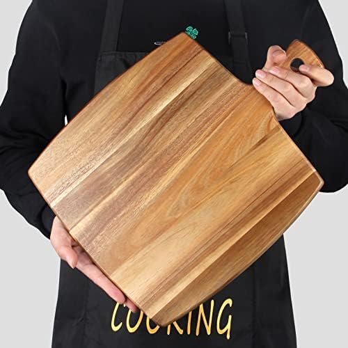 גדול עץ חיתוך לוח עם ידית 17 איקס 13 פשוט הטוב ביותר עץ שרקוטרי לוחות הקצב בלוק טיק חיתוך לוחות למטבח בשר גבינת