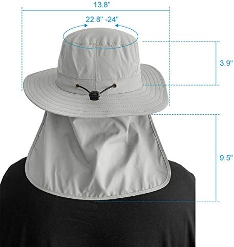 2 חבילה גברים של הגנה שמש כובע עם צוואר דש קיץ מתקפל רשת בוני כובע לדיג טיולים גן עבודה