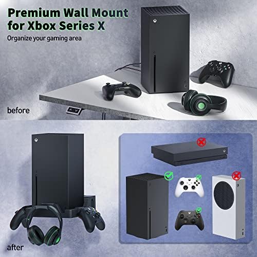 הר קיר עם מאוורר קירור עבור Xbox Series X, Narati Cooling Fan Cooling & Wall Mount ערכה לסדרה