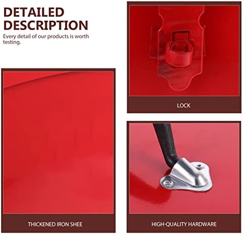 גיליון ברזל גנרי ארגז כלים אדום מתכת כלים מתכת מתכת מארז אחסון כלי אחסון עם מיכל אחסון סגירת תפס מתכת, 39x16