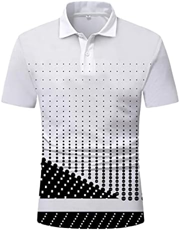 חולצות פולו לגברים של RTRDE צבע מוצק מזדמן מודפס חולצת טריקו שרוול קצר
