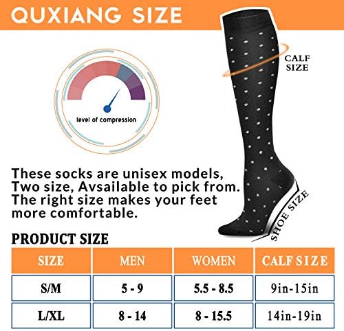 גרבי דחיסה של Quxiang לנשים וגברים 15-20 ממ כספית, הכי טוב לרפואה, סיעוד, ריצה, אתלטי, דליות, נסיעות