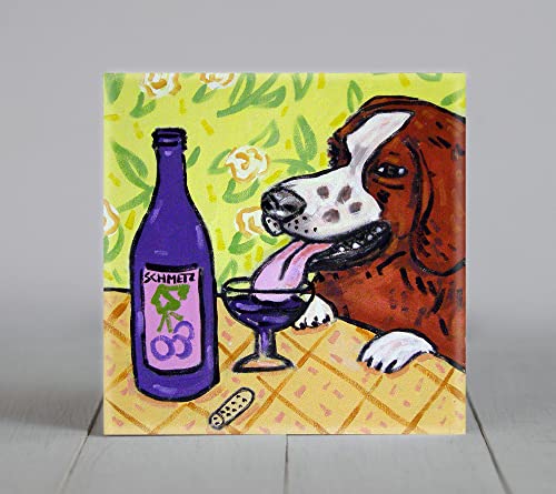 בריטני בבר היין בר כלבים רכבת אריחי אריח מתנה לעיצוב בעלי חיים מודרני חובב כלבים מודרני