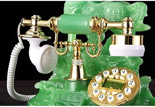 WYFDP טלפוני טלפון ירוק רטרו טלפון דוגמנות שרף כפתור מתכת חיוג אופנה מושב יצירתי משרד ביתי אירופי פסטורלי