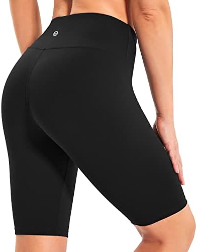 מכנסי אופנועים של יוגה לנשים מותניים גבוהים - מכנסי אימון 8 עם מכנסי חדר כושר של סטרץ יוגה בכיס פנימי