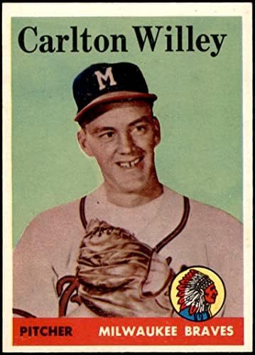 1958 Topps 407 Carlton Willey Milwaukee Braves NM Braves