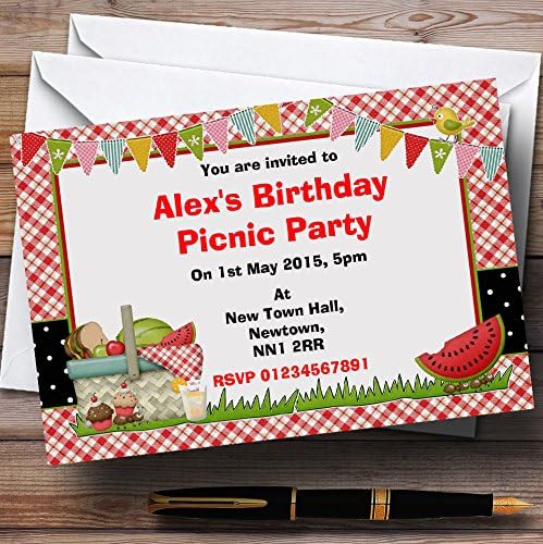 הזמנות למסיבת יום הולדת בהתאמה אישית של פיקניק אדום