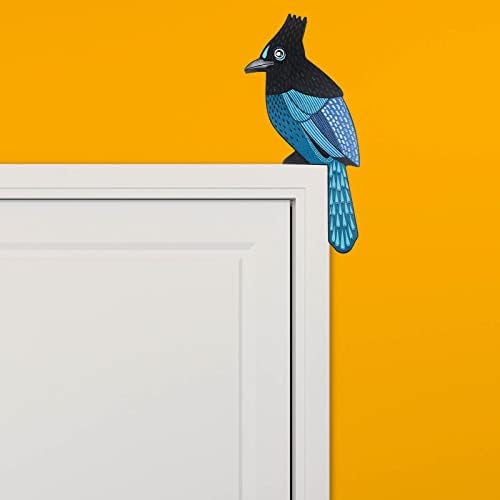 Ahtxne עץ -כחול -בירד - דלת ציפורה עיצוב הבית עיצוב ציפור ציפורים קישוט דלתות קישוט סלון קיר אמנות
