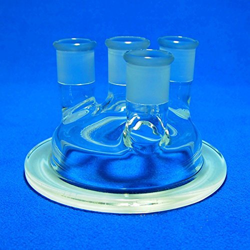 כלי תגובת זכוכית 24/40 כור כימיה מעבדה עם 4 צווארון עם מכסה והידוק ניתן להתאמה אישית