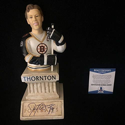 ג'ו ת'ורנטון חתם על ברוינס סיפון עליון דיוקנאות קלאסיים פסל בקט COA - צלמיות NHL עם חתימה