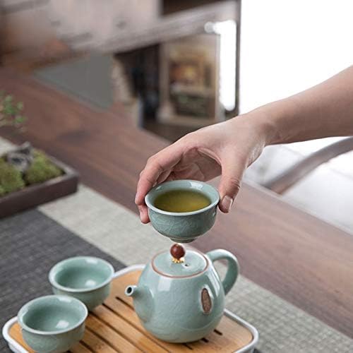 JYDQM ערכת תה סינית נסיעות ניידות KUNG FU SEET TEA SET CERAMIC TEASET TEASET GAIWAN כוס תה סיר תה ושקית