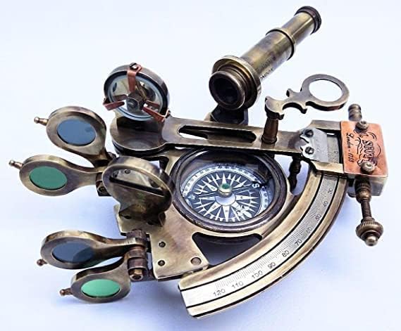 לונדון 1753 מכשיר ניווט ספינה אסטרולאבה עתיק עם מצפן כיווני ברמונדרי טלסקופ/אסטרולבה ספינות היסטוריה הכלי