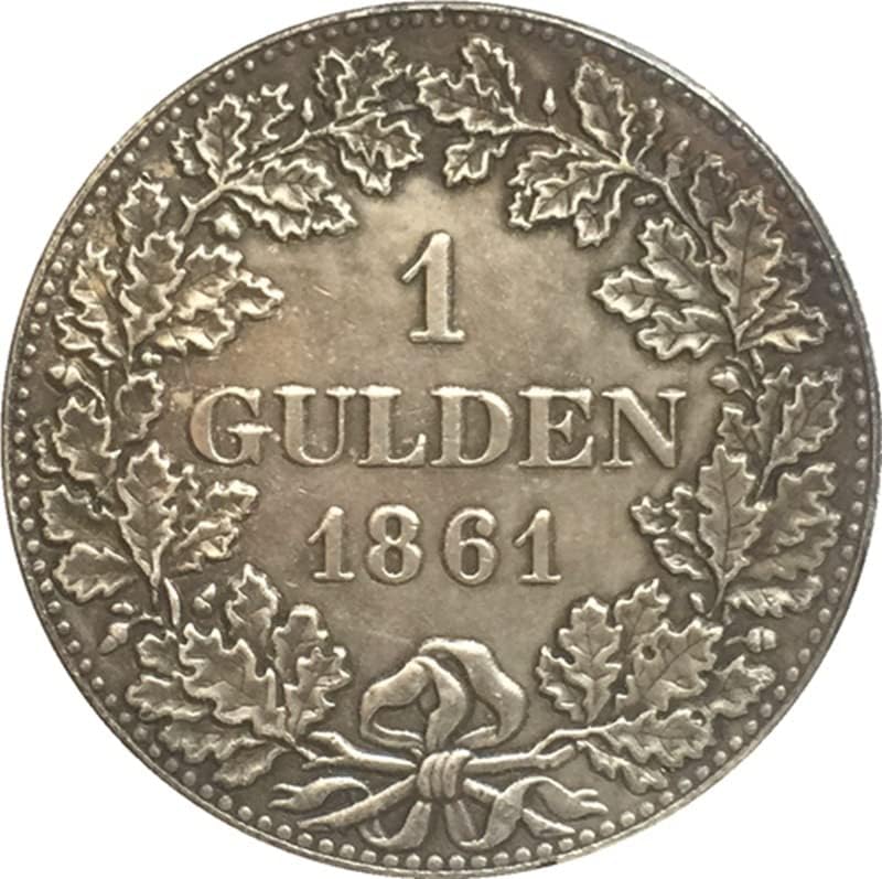 1861 מטבעות גרמניים נחושת מכסף מצופה מטבעות מטבעות עתיקות אוסף עבודות יד