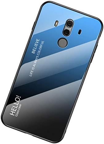 מארז Lusheng עבור Huawei Mate 10 Pro, צבע שיפוע מזג זכוכית מחוסמת מעטפת אחורית קצה רך קצה טלפון, עבור Huawei Mate
