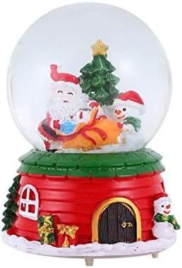 Bzgknul סנטה קלאוס Snowglobe חג המולד מוסיקה זוהרת קופסת כדור קופסה אור סנטה קלאוס בדולל בול קופסת מוזיקה