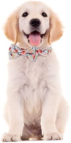 צווארון כלב גדול צווארוני כלבים בהתאמה אישית עם עניבת פרפר כותנה בנות אבזם צווארון גור גורים ל -3