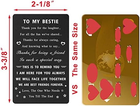 Engzhi Bestie Mothers Day Card - אוהב את זה שצריך אותך עד הסוף - BFF מתנות ידידות נשיות לנשים בנות, כרטיס ארנק