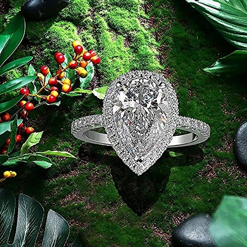 יסטו טבעות לנשים זרוק בצורת מלא חלול גילוף בצורת אהבת טבעת יהלומי יהלומי מים אופנה טבעות גודל 5