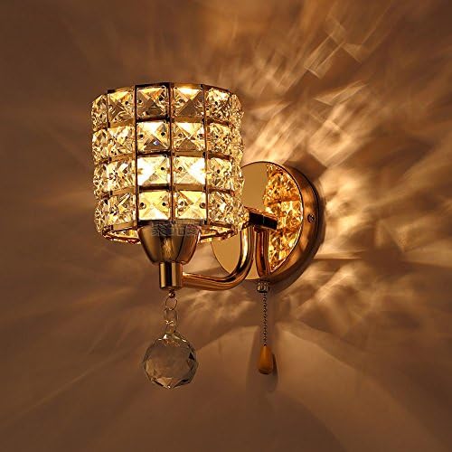 פמוט קיר ייחודי זהב הוביל קריסטל קיר אור פמוט מודרני פשוט מתכת ברזל מנורת קיר חדר אוכל מטבח מוסך חיצוני אור קבועה