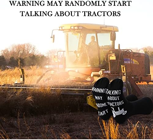 סיסמת הומור טרקטור חקלאי 2pars אזהרת אזהרה עלול להתחיל לדבר באקראי על טרקטורים גרבי חקלאות מצחיקים