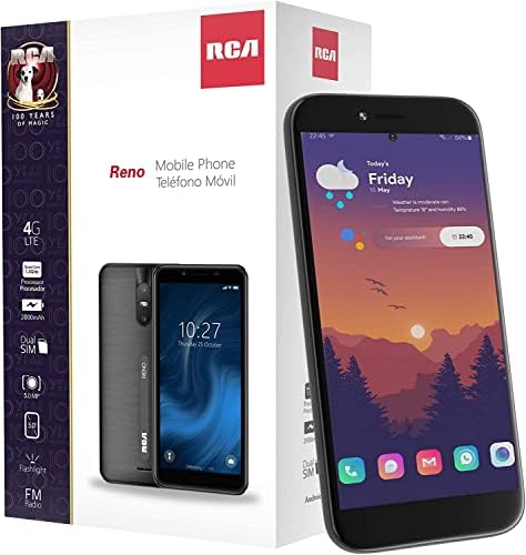 סמארטפון RCA Reno, 4G LTE, 16GB, Android 11, Black - GSM לא נעול, 5.0 אינץ '