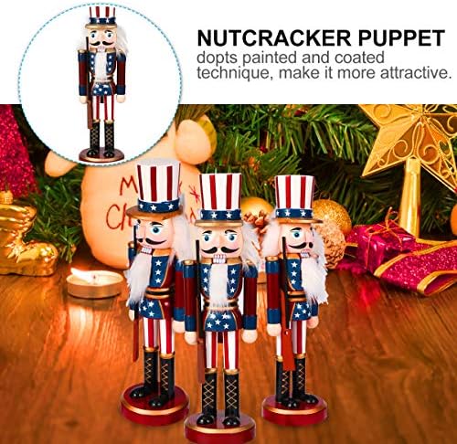 גלפדה 3 יחידות מפצח אגוזים דמויות חג המולד מפצח אגוזים קישוטי עץ חייל מפצח אגוזים צעצועי שולחן