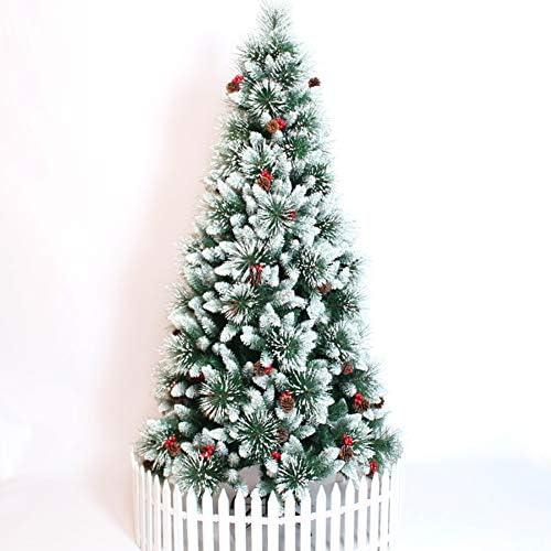 6ft שלג/נוהר ציר עץ חג מולד מלאכותי, עץ חג המולד של חיות מחמד לידידותי לסביבה מנותק עם קונוסים ומחט אורנים