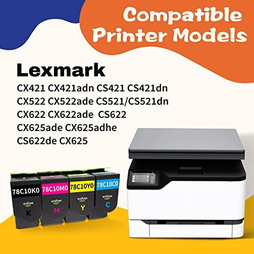 Wyfyink 78C10 מחסנית טונר מיוצרת מחדש להחלפת Lexmark CS421 CX421 CS521 CX521 CS522 CX522 CX622 CX625 מדפסת