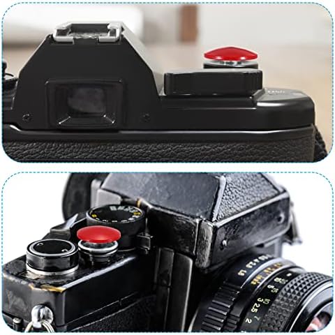 כפתור תריס מצלמה של Patikil, 4 חבילות כפתור שחרור תריס רך כפתור מצלמת נחושת טהורה קמור מתאים למצלמת DSLR/SLR,